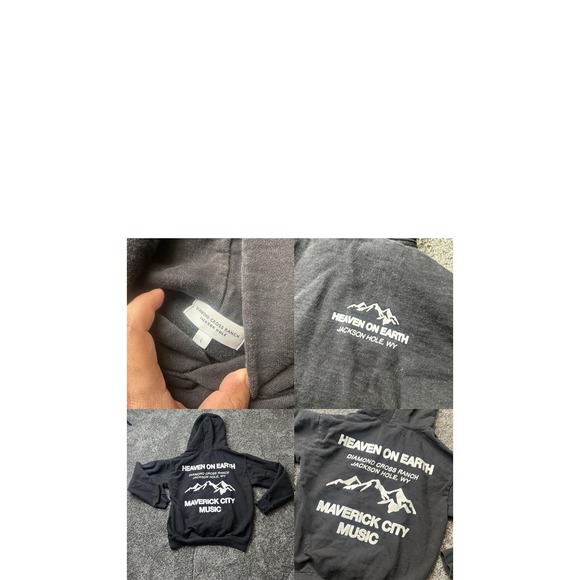 Diamond Cross Ranch Hoodie Mens L Black Pullover Hooded Pockets Graphic - Picture 2 of 6